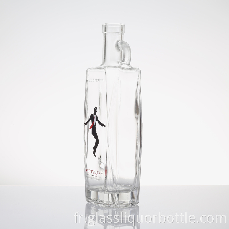 high end frosting printing 750ml vodka glass bottle